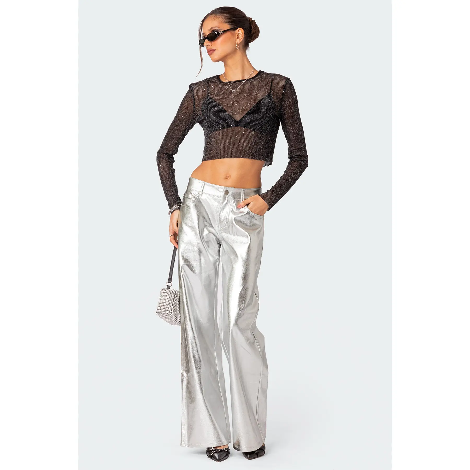 Kim Metallic Faux Leather Pants