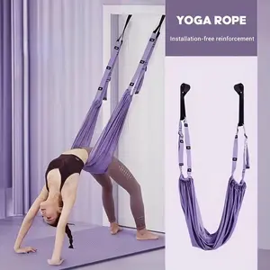 Air Yoga Hammock Belt Leg Stretch Trainer Door Frame Pull Rope Adjustable Extension Core Strength Training Bed Metal Lock Hook Workout Bands