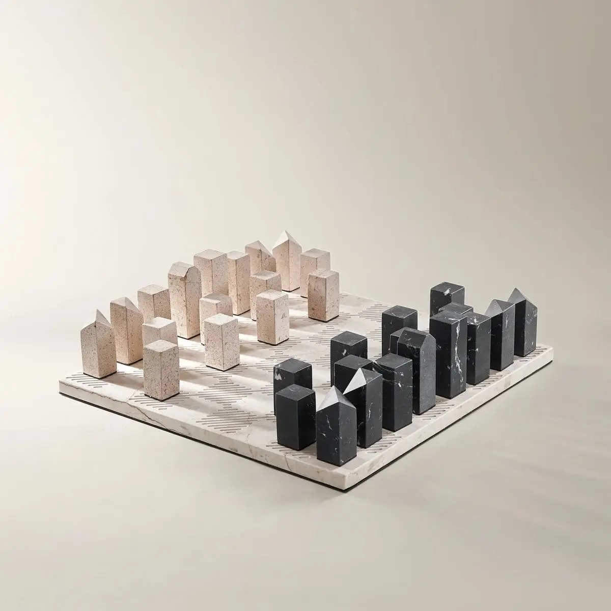 Z Gallerie Hand-Carved Marble Chessboard Table Set - Unique Statement Piece with Organic Veining, Square Tabletop Board Game, Gift Box Packaged (Toys & Hobbies, Games & Puzzles)