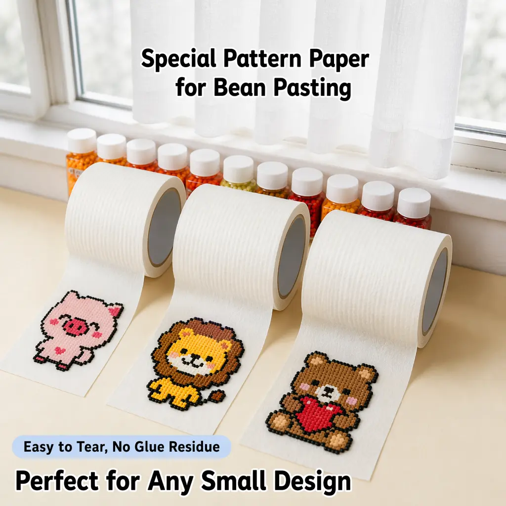Perler Bead Masking Tape, 20M Large Pattern Auxiliary Tape, Ironing Protective Tape for Big Area Fuse Beads, Anti-Deformation Residue-Free Craft Tape