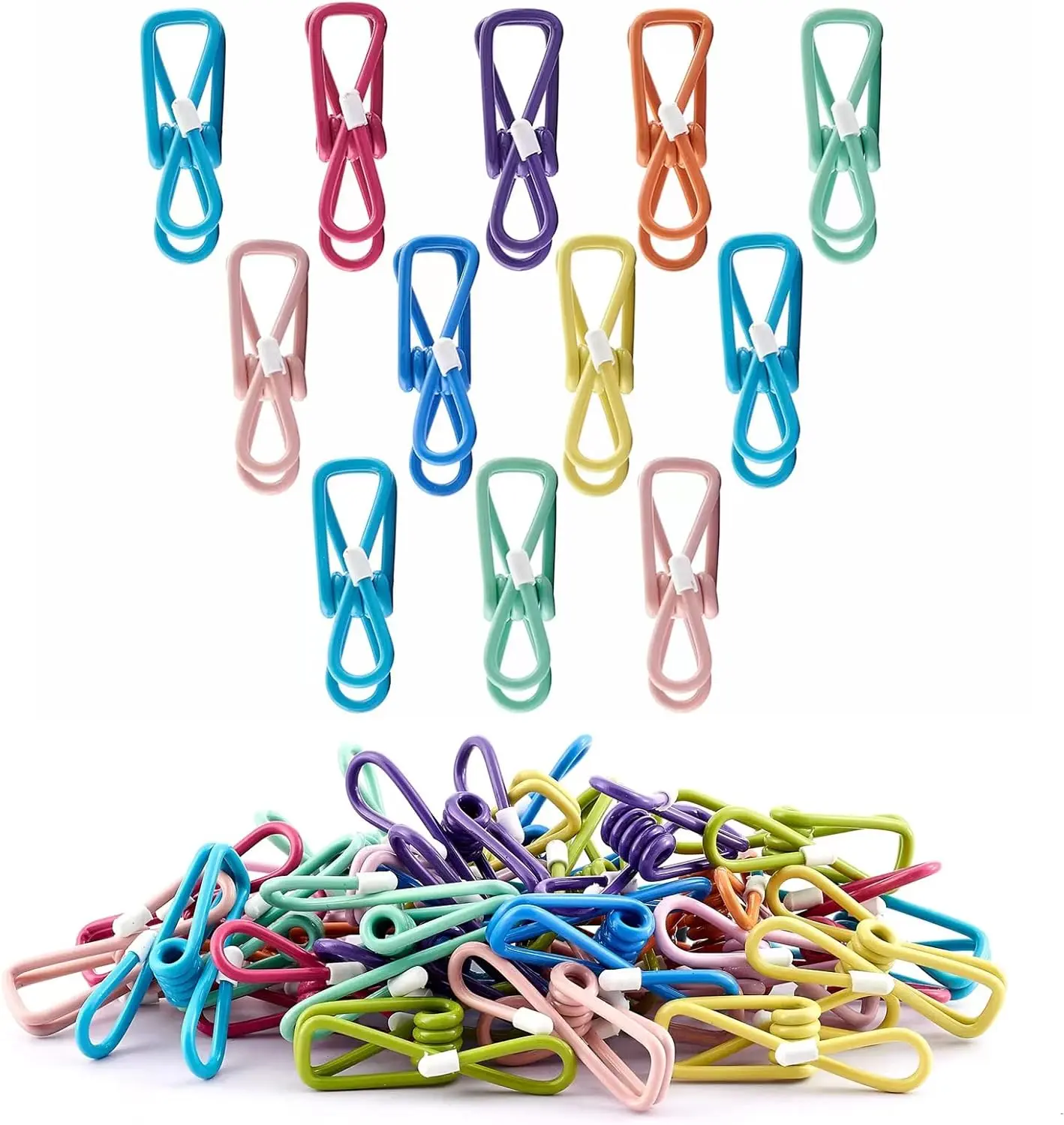 30PCS Multifunctional Durable Mixed Colors PVC Coated Reusable Spring Clamps (11.5x4.72x1.06in) - Household Items, Office Accessories for Food Packaging, Clothes (Home Supplies)