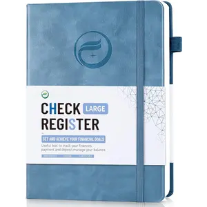 Check Registers for Personal Checkbook,  Checkbook Register with Check & Transaction Registers, Accounting  Log Book for Personal and Work, 7.6" x 10.1" (Blue)