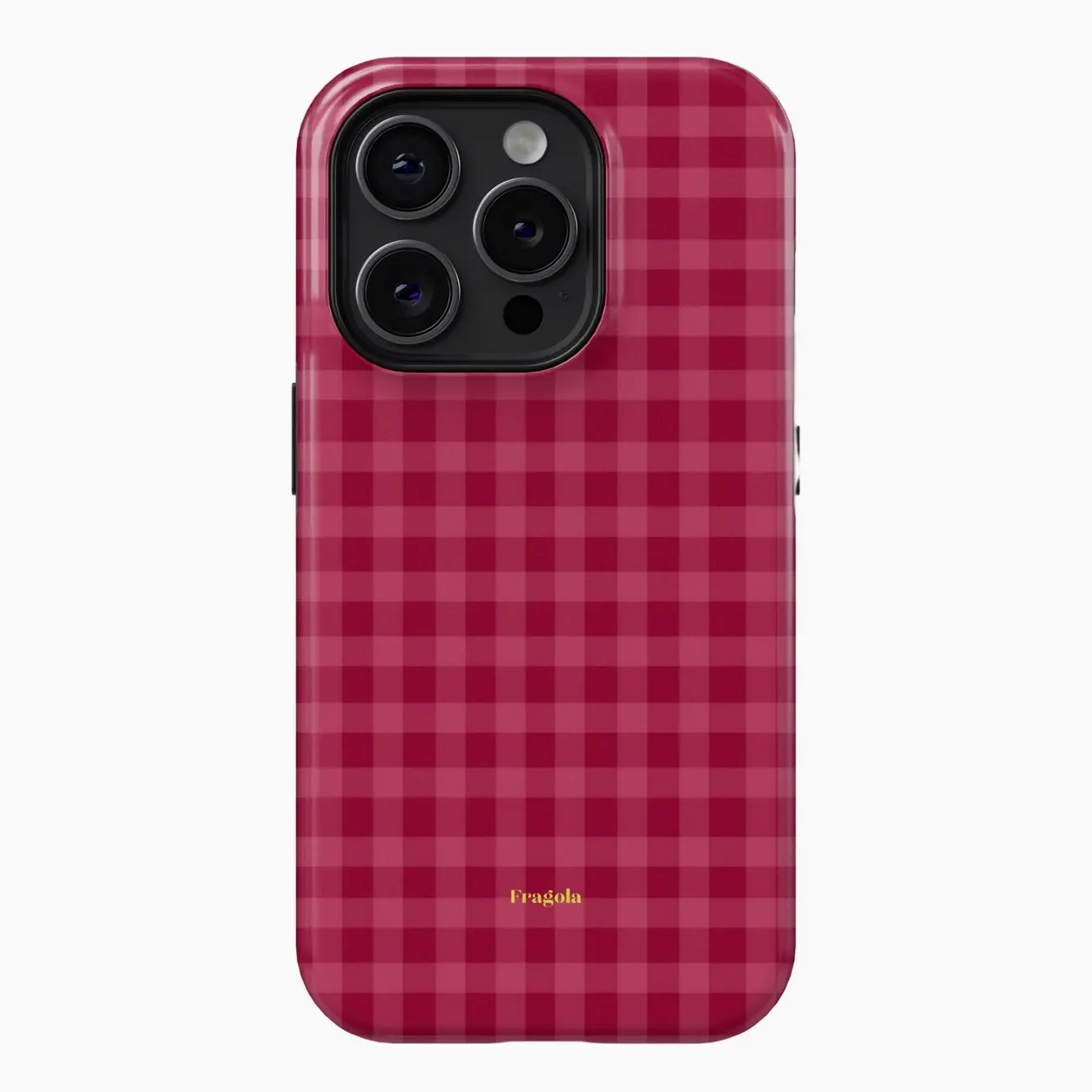 Bold Pomegranate Checkered Gingham Phone Case – Strawberry Girl Aesthetic – Phone 17 / 17 Air / 17 Promax Cover