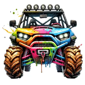 Colorful ATV Direct To Film Print, DTF Print, Ready To Press Print For T-Shirts