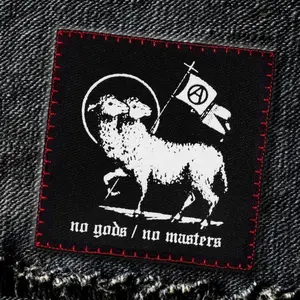 No Gods No Masters Print Patch Embroidery Craft Design, 1 Count Tactical Morale Punk Badge, DIY Sew on Patches for Clothes Jacket Hat, Sewing Supplies