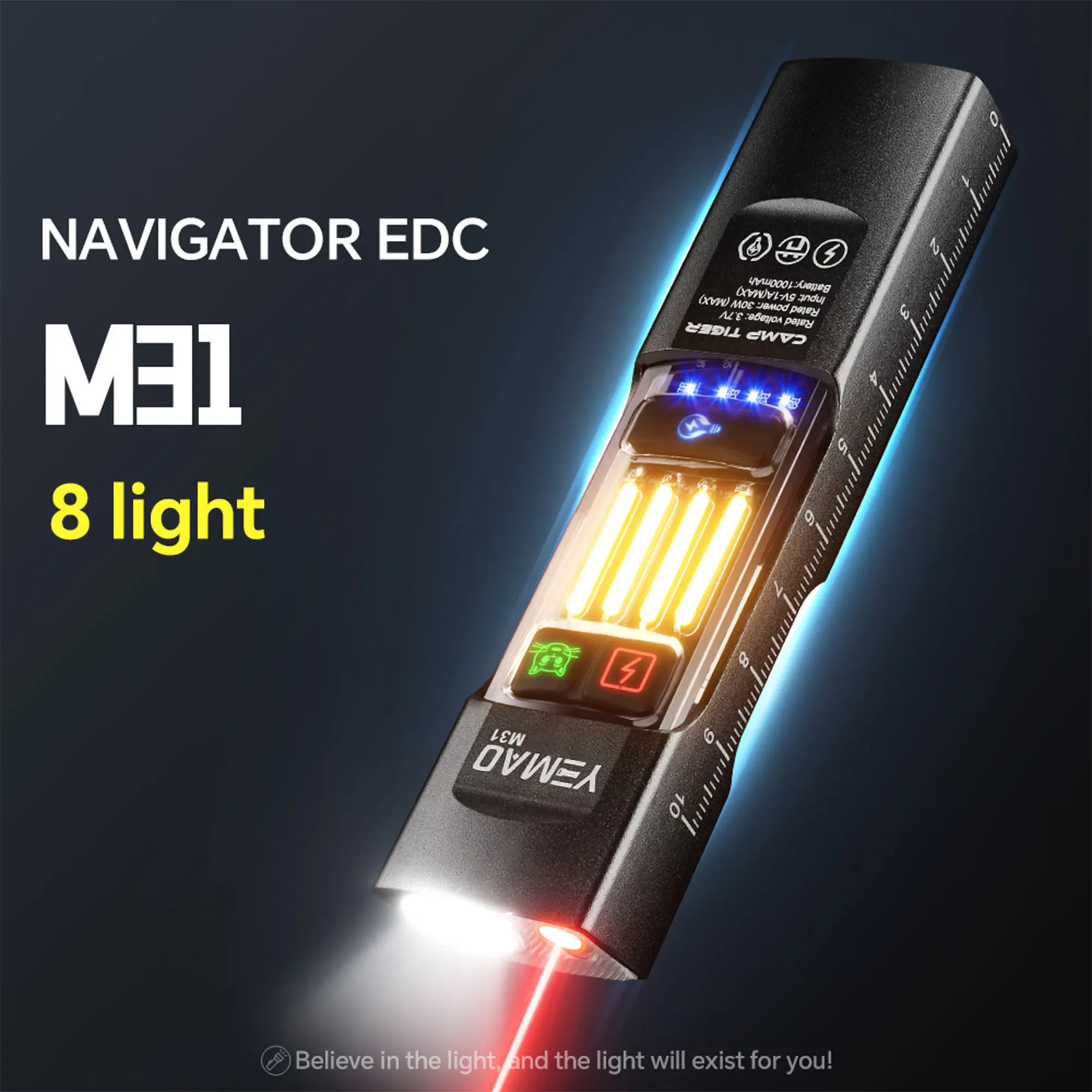 【liquidate leftover stock】DB3 580LUMEN Flat Edc Infrared Flashlight, 12 Lighting Modes, UV, Infrared, Work Light, Two-Way Back Clip, Magnetic Tail, Rechargeable And Reusable, Tease Cat Handheld TorcGh summGerwins