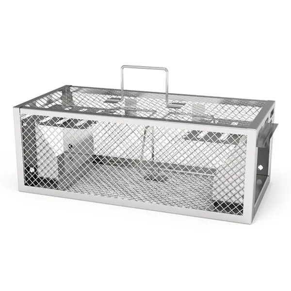 2Pack Humane Live Animal Cage Trap, 11.81x5.63x4.45In Galvanized Iron 2-Door Automatic Continuous Reusable Trap for Rats, Mice (Farm & Pet Supplies Accessory)
