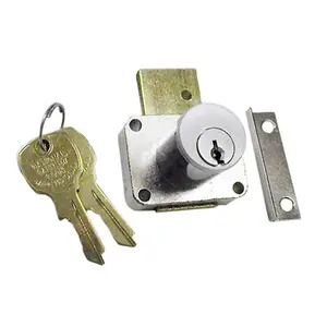 212 MAIN National Lock N8178 26D 915 Pin Tumbler Drawer Cylinder Locking Component - 0.88 In., Dull Chrome, Surface Mount, Plus Feature, 2 Keys