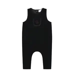 Bopop – Raspberry B embroidered overalls | Black