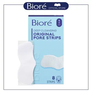 Bioré Skincare Original Deep Cleansing Pore Strips, Blackhead Removal Nose Strips, Instant Pore Unclogging, Oil-Free, Non-Comedogenic, 8-Count Pack