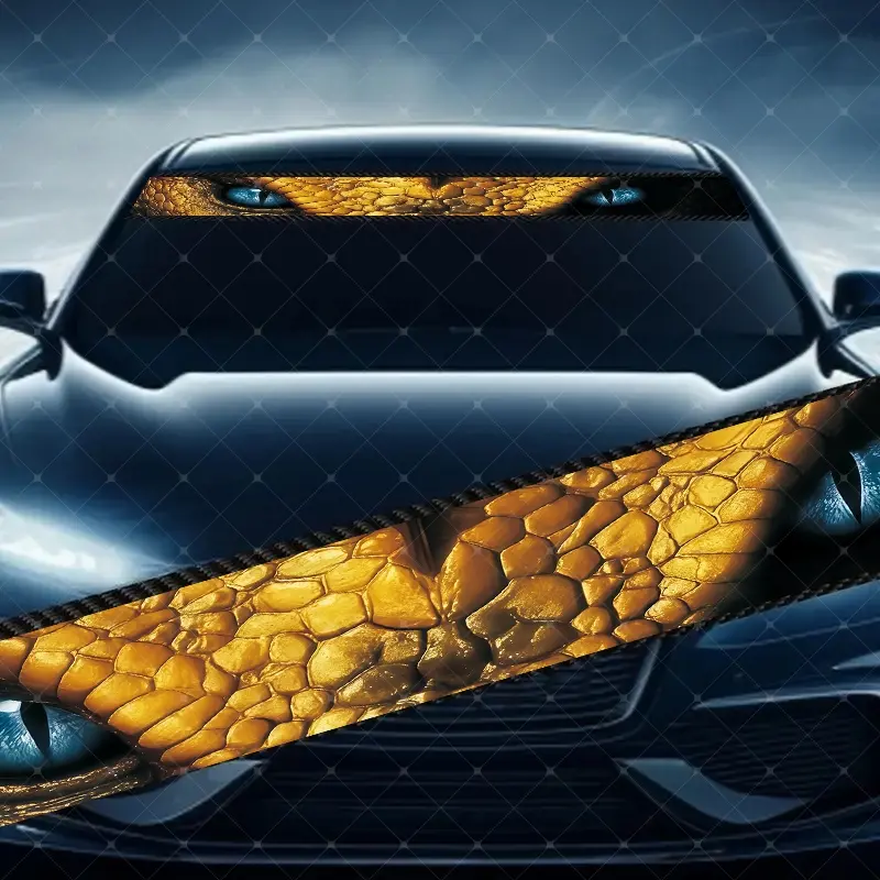 Cool Dragon Eye Car Windshield Sticker, Decorative Vinyl Decal, Design Aesthetic Appeal, Scratch Cover Waterproof UV Protection, Suitable for All Cars