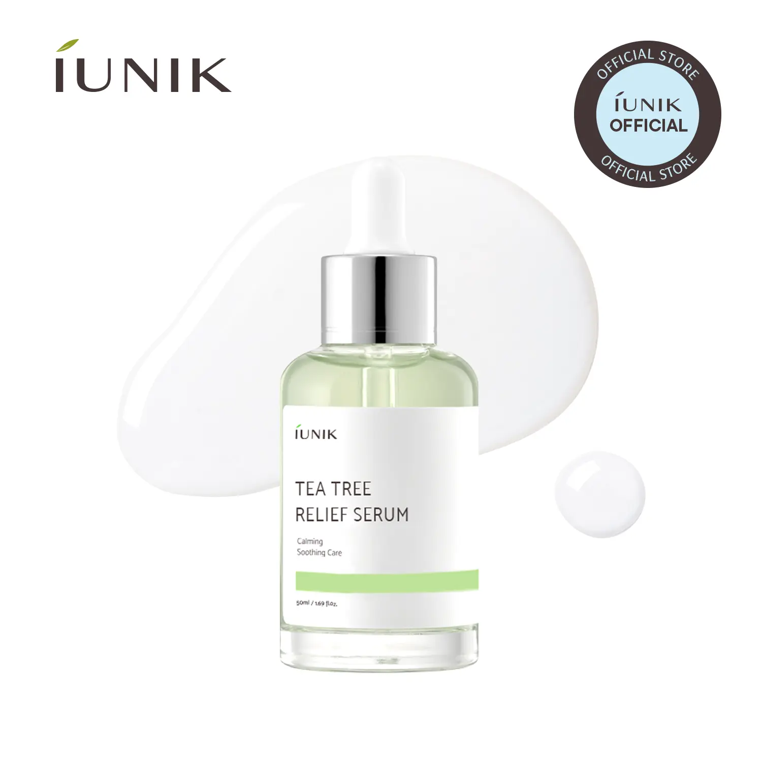 [IUNIK Official] Tea Tree Relief Serum – Tea Tree, Centella Asiatica & Niacinamide Blemish & Oil-Control Serum for Oily, Acne-Prone, Sensitive Skin, Post-Acne Mark & Redness Care, Lightweight Formula 1.69 fl oz (50ml), Korean Skincare K-Beauty