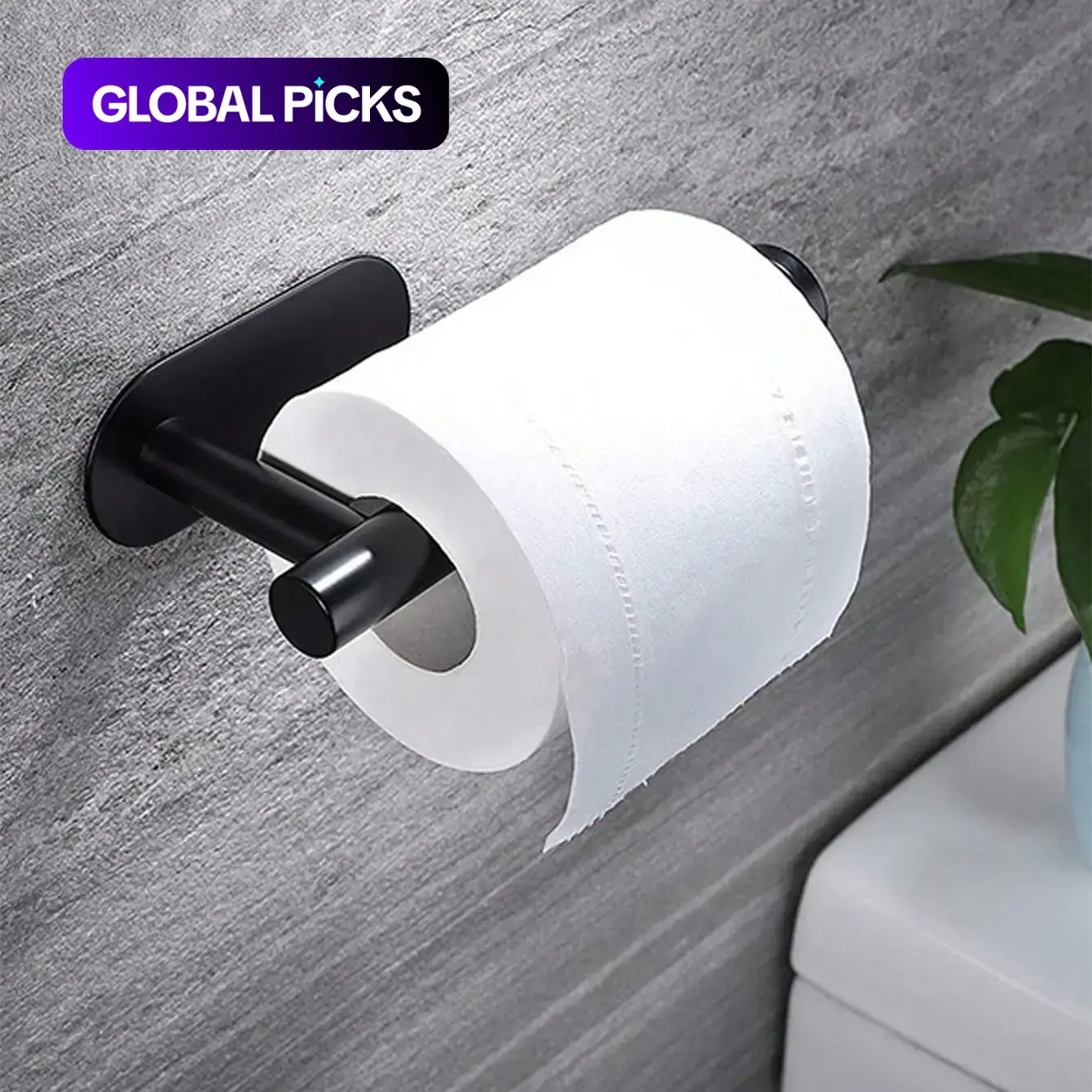 Wall-Mounted Toilet Paper Holder, Toilet Paper Organizer, Toilet Paper Storage Rack, Self-Adhesive Stainless Steel Toilet Paper Dispenser for Kitchen and Bathroom, Durable and Convenient Bathroom Accessories #GLOBAL PICKS