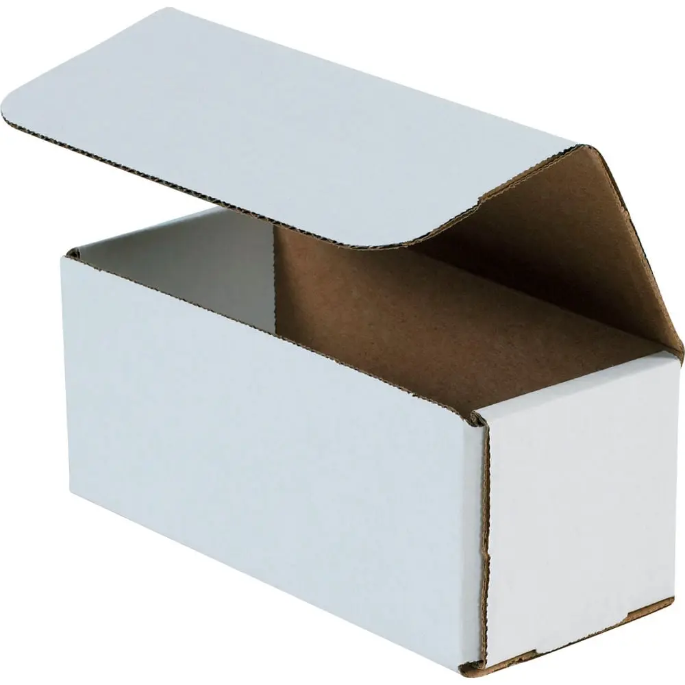 Global Industrial B40150 White Corrugated Mailers - Cardboard, Double-Walls, Crush-Resistant, Super Strong, Lightweight, Recyclable Corrugated Envelopes & Postal Supplies for Mail Protection, No Tape/Glue/Staples Needed, 7x3x3 in, Pack of 50