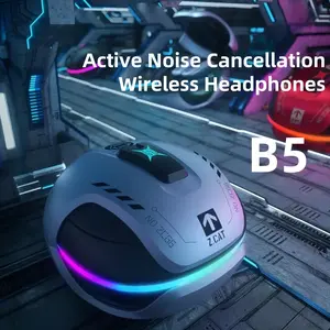 Zombie Cat QCWS-B5 TWS Wireless Bluetooth Audio headphones ANC Active Noise Cancellation Sport Music Headset Gamer Trendy Hip Hop Headset