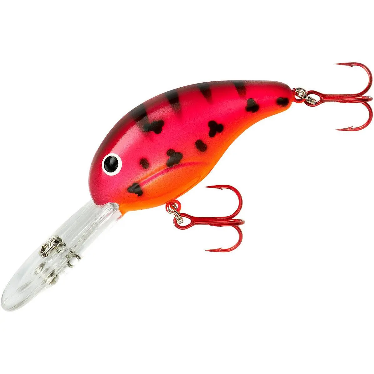 Deep Diving Crappie Crankbait Lure, 2-in 3/8-oz Wobbler with Red Treble Hooks, 12 ft Dive Depth, Bright Exotic Colors to Attract Fish, 12 Foot Dive Depth