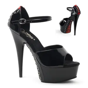 Pleaser Delight-660FH Womens Pumps in Red/Black