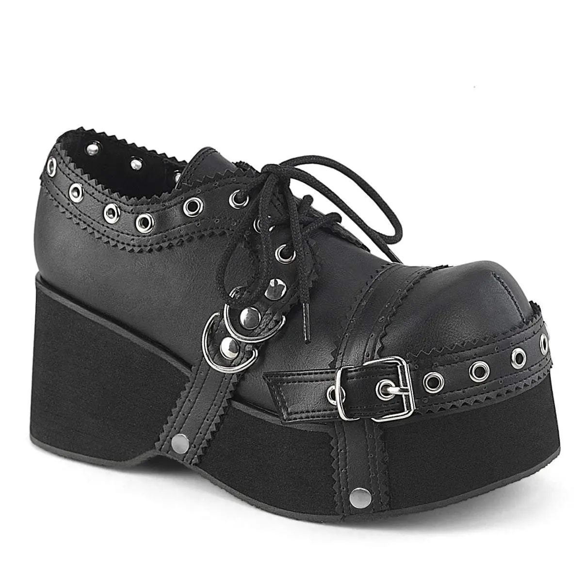Demonia Dank-28 Black Vegan Leather Platforms Demonia Dank-28 Black Vegan Leather Platforms