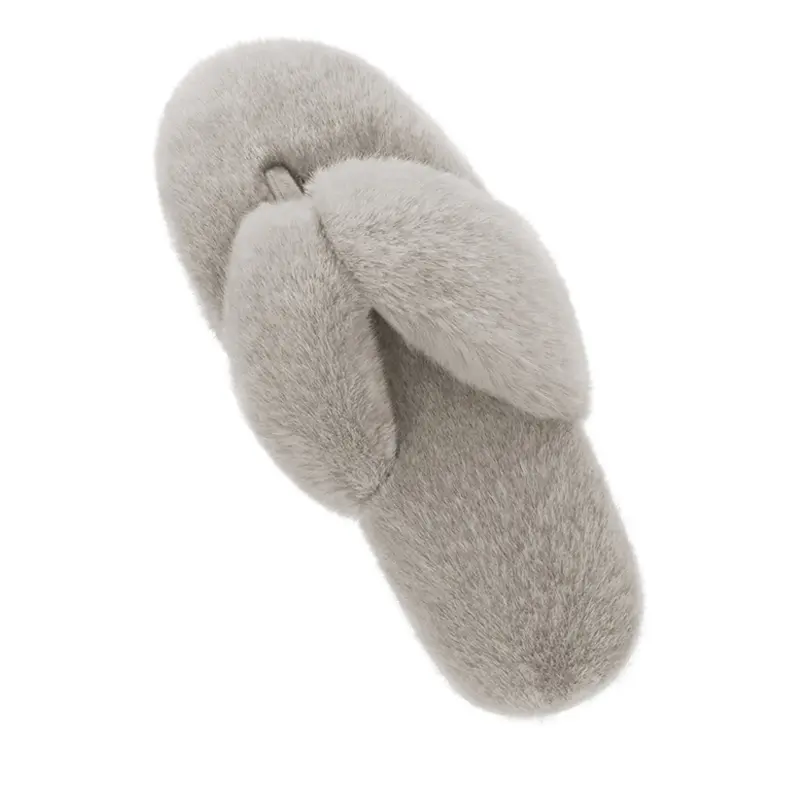Dream Pairs Women's Cozy Faux Fur Flipflop - Indoor Flat Slipper with Cushioned Memory Foam and Rubber Sole, Slippers, Footwear, Classic, Fur Slides