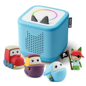 Sky Blue Toniebox 2 - My First Tonie Bundle with Soft & Squishy Travel Set & Pirate Creative Tonie, For kids 1+