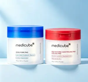 Medicube Duo Peel Pad Bundle: Red Succinic Acid Acne Toner Pads + Zero Pore Minimizing Pads, 140 Sheets Total AHA BHA Niacinamide Panthenol Gentle Exfoliator Clear Breakouts Refine Texture Korean Skincare