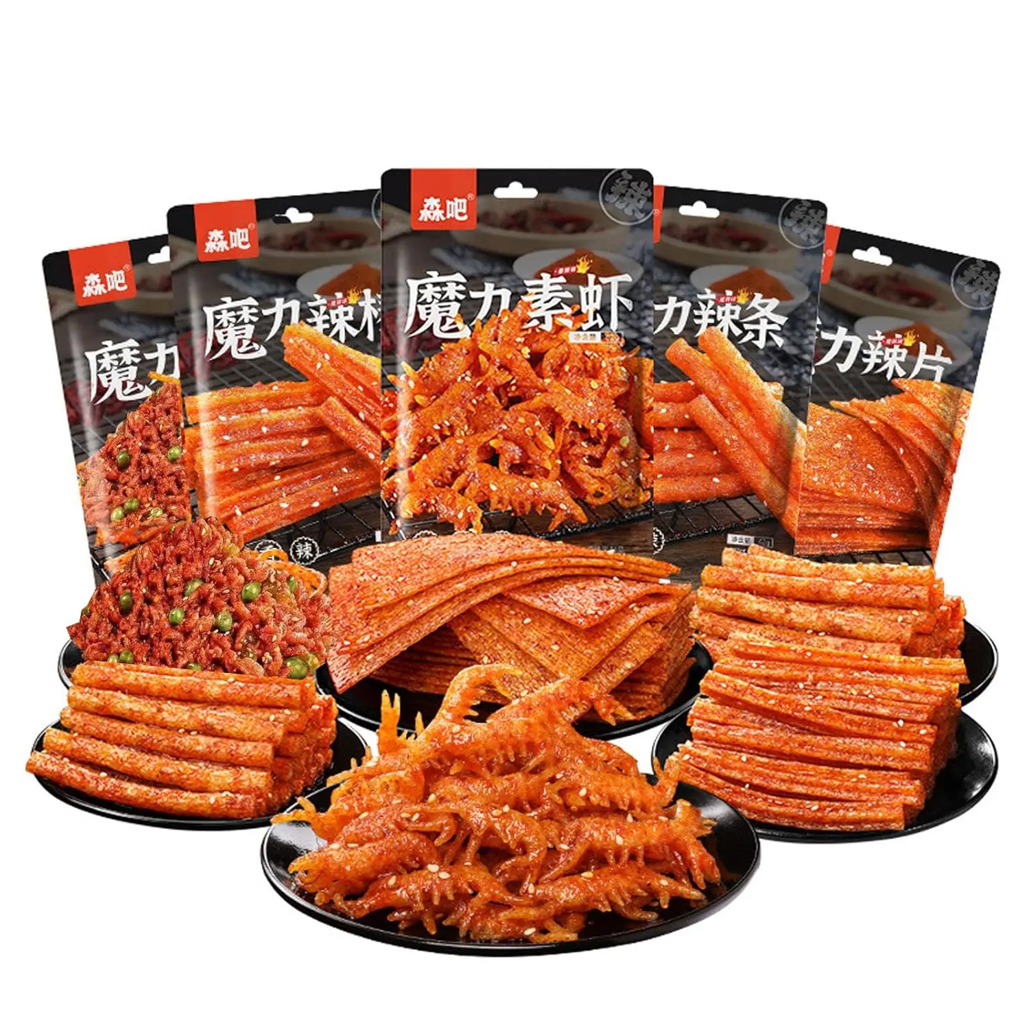 QIXINLIZYY Spicy Strips, 5 Packs Spicy Sweet Gluten Latiao, Chinese Spicy Casual Snack Food, La Tiao Spicy Sticks, Latio Spicy Strips, Large Gluten Sticks, 62g/2.19oz per (5 Packs, Sweet and Spicy)