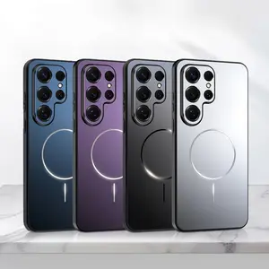 For S25 Ultra / S24 Plus / S23, Magnetic Soft Edge Phone Case, Slim Shock Protection Cover BBA09