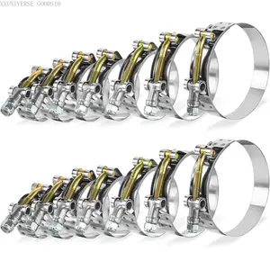 T-Bolt Hose Clamp Set, 14 count Heavy-Duty Turbo Intake Radiator Hose Clamps, 304 Stainless Steel, Sizes 1" (32-37mm) to 3" (83-91mm)XXUNIVERSE GOODS10