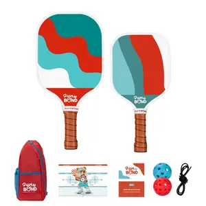 FunNBond Pickleball Set - All Inclusive Training Kit with 1 Adult & 1 Kid Paddles, 2 Balls, 1 Game Card Set, Dink Board, Training String & Shoulder Bag pickleball equipment padel tournament play pickleball paddle Carbon Fiber Tacky