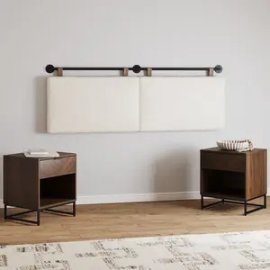 Boucle Upholstered King Headboard and Nightstand Set