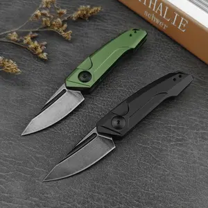 EDC D2 Steel 1.97"  Blade  Black Aluminum Alloy Handle  Mini  Folding Knife