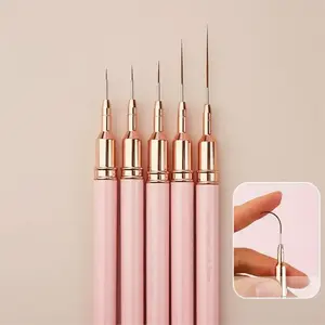 5 Counts Brush Set, Nail Art Brushes for Gel Polish, Nail Art Painting Pen, Brush for Nail Art Sizes 4/8/12/20/25mm, Nail Art Tools