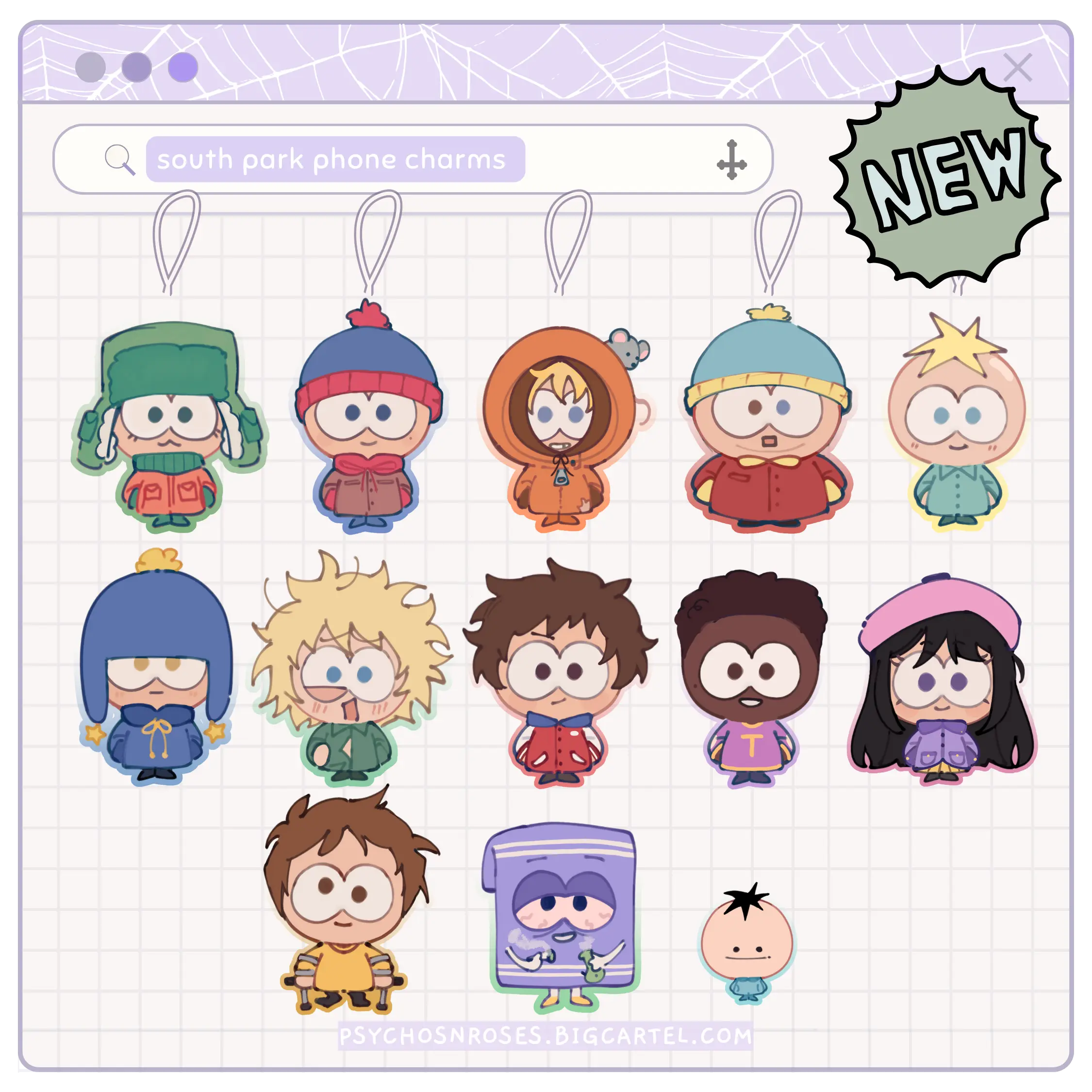 south park phone glitter acrylic charms south park phone glitter acrylic charms