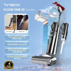 Tineco FLOOR ONE S5 COMBO 2-in-1 Smart Cordless Wet-Dry Vacuum Cleaner and HandVac, Great for Sticky Messes and Pet Hair, Lightweight, Ultra-Quiet, with Smart Display, Wi-Fi, App and Voice Guide