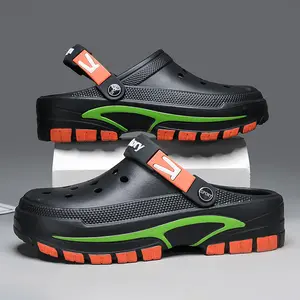 Men’s Comfort Clogs – Thick Sole Anti-Slip Slip-On Shoes, Lightweight Breathable Garden Clogs with Adjustable Strap for Indoor Outdoor