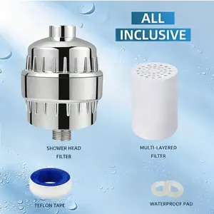 High Output Rain Shower Head and Hard Water Filter, Bathroom Soft Water Shower Head, 20 Stage Shower Filter, Removes Chlorine and Harmful Substances, Showerhead