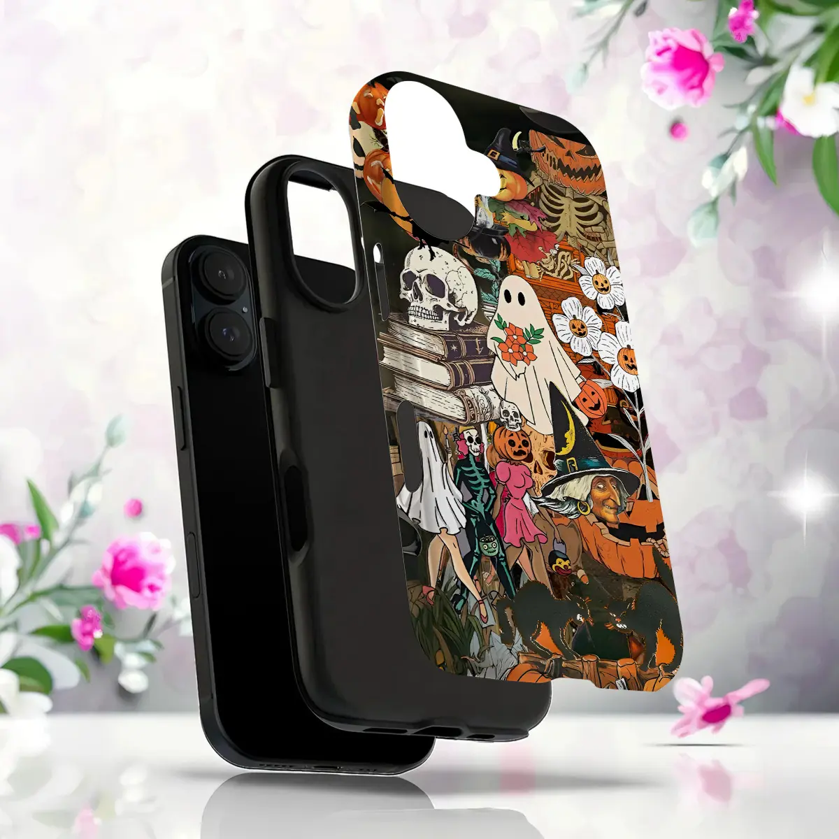 Ghost witch halloween Horror Pattern Glossy Double Layer Phone Cases For  iPhone 16/15/14/13/12/11/ProMax/Pro/Plus For Samsung Galaxy  S21-S25/FE/Ultra Fashion Girly Unique Women Men Case PC+TPU Shockproof  Anti-Drop Protective Design Casing Cover - TikTok