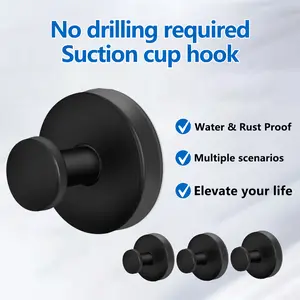 Suction Cup Hooks for Bathroom & Kitchen Waterproof Reusable Shower Hooks for Towel Hanging Loofah Robe No Drilling Required Holds 11lbs