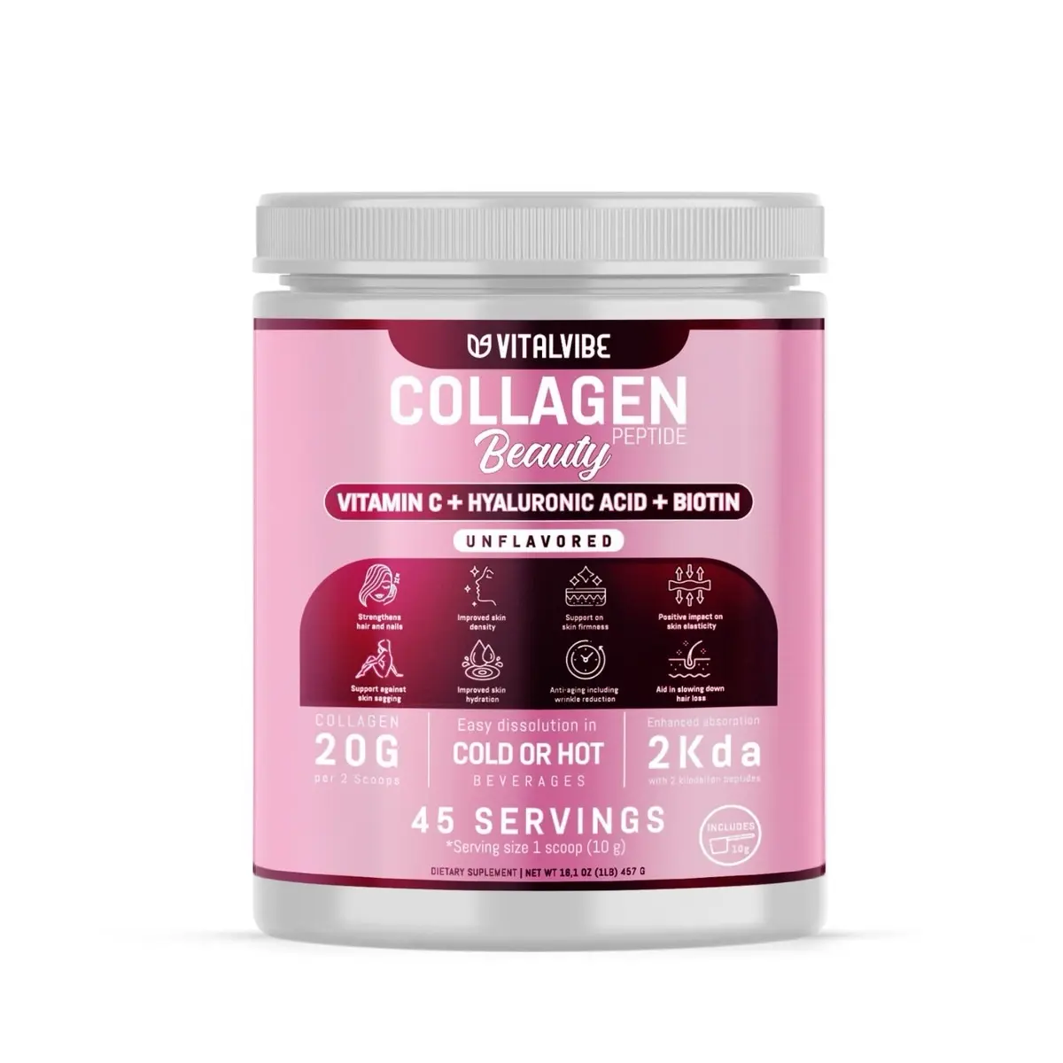 VitalVibe Beauty - 16OZ 454G - Edible Beauty Product - Healthcare