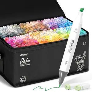 Ohuhu Alcohol Markers:  Chisel & Fine - 320 Colors - Double Tipped Art Markers for Artists Adults Coloring Drawing Sketching Illustration - Refillable - AP Certificated - Oahu Series of Ohuhu - Valentine's Day Gift