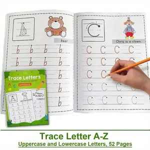 52 Pages A-Z Alphabet Abc Practice Paper Book, Suitable for Kindergarten Learning, English Homework, Writing Practice, Colorful Design, School Supplies, Learning Materials
