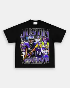 JUSTIN JEFFERSON 2 TEE, Retro Football Shirt ,Football Shirt Christmas Gift Unisex, Football 90s Vintage Fan Gift,football American Graphic Vintage, Gift For women And Man Unisex T-shirt