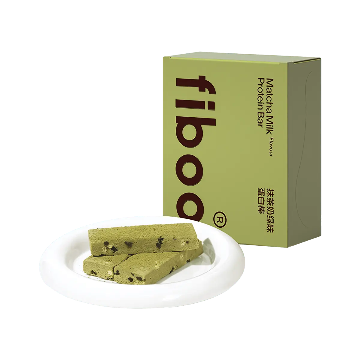 FIBOO High Protein Snack Bars 6 Pack Matcha Green Tea Low Calorie Meal Replacement