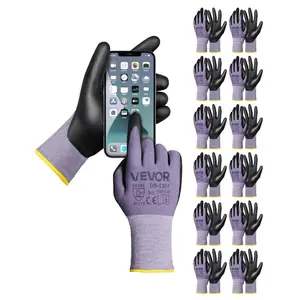 Work Gloves 12 Pairs Touch Screen Nitrile - Coated Garden Construction GlovesVEVOR Super Brand Day