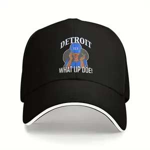 Detroit 313 African American Baseball Cap - Adjustable Geometric Pattern Unisex Hat, Suitable for Sports and Casual Wear, Adjustable Baseball Cap, Daily Headwear, Color Block Design