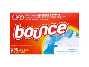 Bounce Dryer Sheets Laundry Fabric Softener, Fresh Linen Scent, 240 Count
