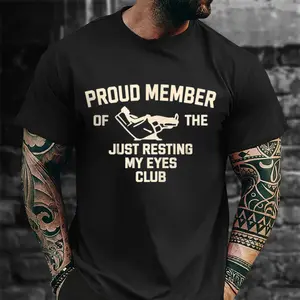 Proud Member Just Resting My Eyes Club T Shirt Hoodie Sweatshirt Funny Dad Joke Shirt Lazy Humor Tee Gift for Men Husband Grandpa Sleep Joke Shirt