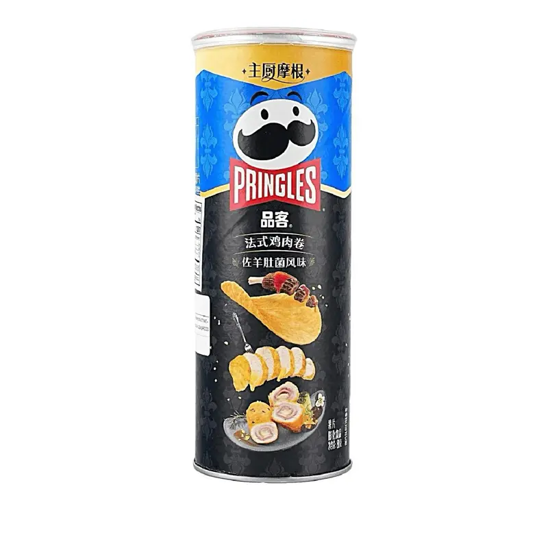 Pringles Premium French Chicken & Morel Twister Crisps - Chicken Chips, Single Can (2.82 Oz), Imported From Thailand, Artificial