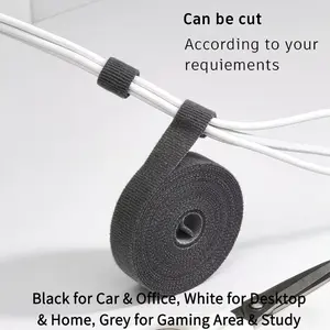 Reusable Cable Organizer Straps, 3 Rolls Multi-Functional Wire Management, Office Gadgets, Computer TV Line Storage, Data Cable Tie Wraps, Multifunctional Cable Tie