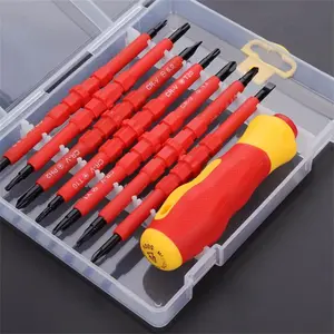 Insulated screwdriver set, anti slip grip, Multipurpose screwdriver, rust resistant and wear-resistant, suitable for home maintenance, electrical work, wood, glass, metal, stone surface screwdriver set